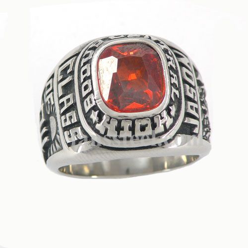 FSR08W76R high School ring Red CZ - Click Image to Close